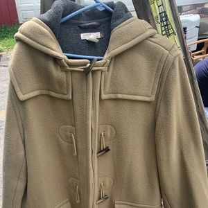 J Crew wool toggle coat camel xl